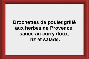 Plat du jour Restaurant Les Saveurs du potager