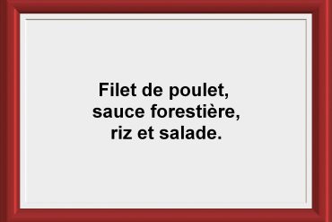 Plat du jour Restaurant Les Saveurs du potager