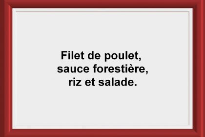 Plat du jour Restaurant Les Saveurs du potager