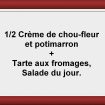 Formule ½ soupe + tarte Restaurant Les Saveurs du potager