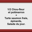 Formule ½ soupe + tarte Restaurant Les Saveurs du potager